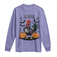 F Caw F Halloween Chicken Skeleton Long Sleeve Shirt Spooky Funny Rooster Meme - Wonder Print Shop