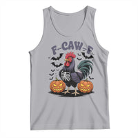 F Caw F Halloween Chicken Skeleton Tank Top Spooky Funny Rooster Meme - Wonder Print Shop