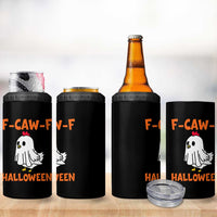 F Caw F Ghost Chicken Costume 4 in 1 Can Cooler Tumbler Funny Cute Halloween Poultry Lover - Wonder Print Shop
