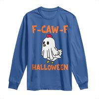 F Caw F Ghost Chicken Costume Long Sleeve Shirt Funny Cute Halloween Poultry Lover - Wonder Print Shop