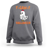 F Caw F Ghost Chicken Costume Sweatshirt Funny Cute Halloween Poultry Lover - Wonder Print Shop