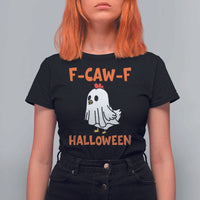 F Caw F Ghost Chicken Costume T Shirt For Women Funny Cute Halloween Poultry Lover - Wonder Print Shop