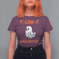 F Caw F Ghost Chicken Costume T Shirt For Women Funny Cute Halloween Poultry Lover - Wonder Print Shop