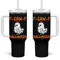 F Caw F Ghost Chicken Costume Tumbler With Handle Funny Cute Halloween Poultry Lover - Wonder Print Shop