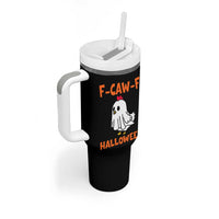 F Caw F Ghost Chicken Costume Tumbler With Handle Funny Cute Halloween Poultry Lover - Wonder Print Shop