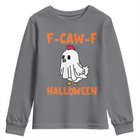 F Caw F Ghost Chicken Costume Youth Sweatshirt Funny Cute Halloween Poultry Lover - Wonder Print Shop