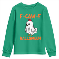 F Caw F Ghost Chicken Costume Youth Sweatshirt Funny Cute Halloween Poultry Lover - Wonder Print Shop