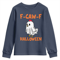 F Caw F Ghost Chicken Costume Youth Sweatshirt Funny Cute Halloween Poultry Lover - Wonder Print Shop