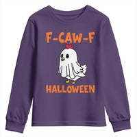 F Caw F Ghost Chicken Costume Youth Sweatshirt Funny Cute Halloween Poultry Lover - Wonder Print Shop