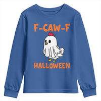 F Caw F Ghost Chicken Costume Youth Sweatshirt Funny Cute Halloween Poultry Lover - Wonder Print Shop