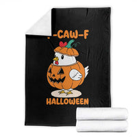 F Caw F Chicken Cute Halloween Costume Throw Blanket Funny Jack O LAttern Poultry Meme Fall Vibes - Wonder Print Shop