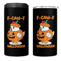 F Caw F Chicken Cute Halloween Costume 4 in 1 Can Cooler Tumbler Funny Jack O LAttern Poultry Meme Fall Vibes - Wonder Print Shop