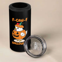 F Caw F Chicken Cute Halloween Costume 4 in 1 Can Cooler Tumbler Funny Jack O LAttern Poultry Meme Fall Vibes - Wonder Print Shop