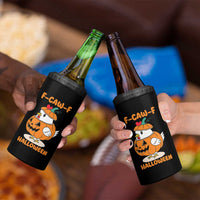F Caw F Chicken Cute Halloween Costume 4 in 1 Can Cooler Tumbler Funny Jack O LAttern Poultry Meme Fall Vibes - Wonder Print Shop