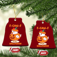 F Caw F Chicken Cute Halloween Costume Ceramic Ornament Funny Jack O LAttern Poultry Meme Fall Vibes - Wonder Print Shop