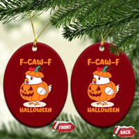F Caw F Chicken Cute Halloween Costume Ceramic Ornament Funny Jack O LAttern Poultry Meme Fall Vibes - Wonder Print Shop