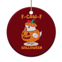 F Caw F Chicken Cute Halloween Costume Ceramic Ornament Funny Jack O LAttern Poultry Meme Fall Vibes - Wonder Print Shop