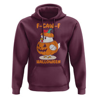 F Caw F Chicken Cute Halloween Costume Hoodie Funny Jack O LAttern Poultry Meme Fall Vibes - Wonder Print Shop