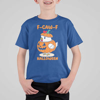 F Caw F Chicken Cute Halloween Costume T Shirt For Kid Funny Jack O LAttern Poultry Meme Fall Vibes - Wonder Print Shop