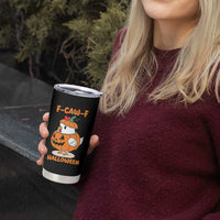F Caw F Chicken Cute Halloween Costume Tumbler Cup Funny Jack O LAttern Poultry Meme Fall Vibes - Wonder Print Shop