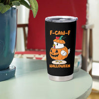 F Caw F Chicken Cute Halloween Costume Tumbler Cup Funny Jack O LAttern Poultry Meme Fall Vibes - Wonder Print Shop