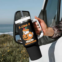 F Caw F Chicken Cute Halloween Costume Tumbler With Handle Funny Jack O LAttern Poultry Meme Fall Vibes - Wonder Print Shop