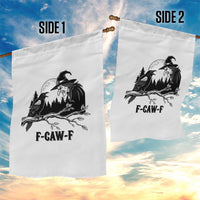 F Caw F Gothic Raven and Witch Garden Flag Funny Halloween Spooky October Vibes - Wonder Print Shop