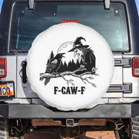 F Caw F Gothic Raven and Witch Spare Tire Cover Funny Halloween Spooky October Vibes - Wonder Print Shop