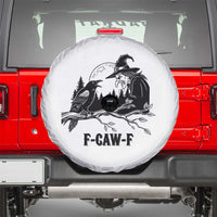 F Caw F Gothic Raven and Witch Spare Tire Cover Funny Halloween Spooky October Vibes - Wonder Print Shop