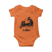 F Caw F Gothic Raven and Witch Baby Onesie Funny Halloween Spooky October Vibes - Wonder Print Shop