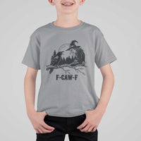 F Caw F Gothic Raven and Witch T Shirt For Kid Funny Halloween Spooky October Vibes - Wonder Print Shop