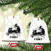 F Caw F Gothic Raven and Witch Ceramic Ornament Funny Halloween Spooky October Vibes - Wonder Print Shop
