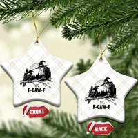 F Caw F Gothic Raven and Witch Ceramic Ornament Funny Halloween Spooky October Vibes - Wonder Print Shop