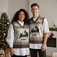 F Caw F Gothic Raven and Witch V-Neck Knit Sweater Vest Funny Halloween Spooky October Vibes - Wonder Print Shop