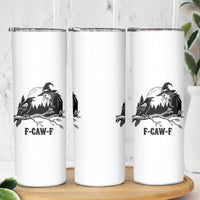 F Caw F Gothic Raven and Witch Skinny Tumbler Funny Halloween Spooky October Vibes - Wonder Print Shop