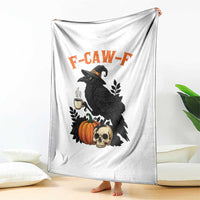 F Caw F Raven Witch Coffee Throw Blanket Funny Halloween Sarcastic Gothic Bird with Attitude - Wonder Print Shop