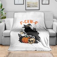 F Caw F Raven Witch Coffee Throw Blanket Funny Halloween Sarcastic Gothic Bird with Attitude - Wonder Print Shop