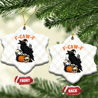 F Caw F Raven Witch Coffee Ceramic Ornament Funny Halloween Sarcastic Gothic Bird with Attitude - Wonder Print Shop