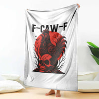 F Caw F Gothic Chicken Horror Throw Blanket Creepy Skull Rooster Halloween Dark Humor - Wonder Print Shop