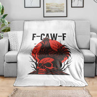 F Caw F Gothic Chicken Horror Throw Blanket Creepy Skull Rooster Halloween Dark Humor - Wonder Print Shop