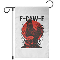 F Caw F Gothic Chicken Horror Garden Flag Creepy Skull Rooster Halloween Dark Humor - Wonder Print Shop