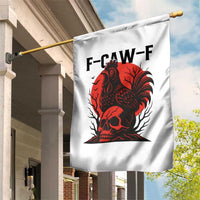 F Caw F Gothic Chicken Horror Garden Flag Creepy Skull Rooster Halloween Dark Humor - Wonder Print Shop