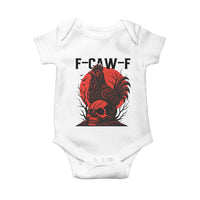 F Caw F Gothic Chicken Horror Baby Onesie Creepy Skull Rooster Halloween Dark Humor - Wonder Print Shop