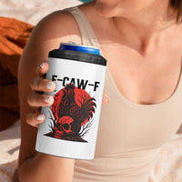 F Caw F Gothic Chicken Horror 4 in 1 Can Cooler Tumbler Creepy Skull Rooster Halloween Dark Humor - Wonder Print Shop