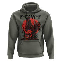 F Caw F Gothic Chicken Horror Hoodie Creepy Skull Rooster Halloween Dark Humor - Wonder Print Shop