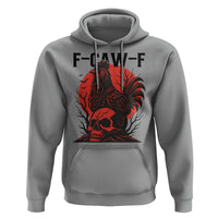 F Caw F Gothic Chicken Horror Hoodie Creepy Skull Rooster Halloween Dark Humor - Wonder Print Shop