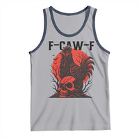 F Caw F Gothic Chicken Horror Tank Top Creepy Skull Rooster Halloween Dark Humor - Wonder Print Shop