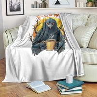 F Caw F Raven Coffee Throw Blanket Funny Halloween Sarcastic Gothic Bird with Attitude - Wonder Print Shop