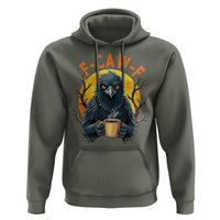 F Caw F Raven Coffee Hoodie Funny Halloween Sarcastic Gothic Bird with Attitude - Wonder Print Shop