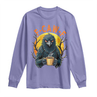 F Caw F Raven Coffee Long Sleeve Shirt Funny Halloween Sarcastic Gothic Bird with Attitude - Wonder Print Shop
